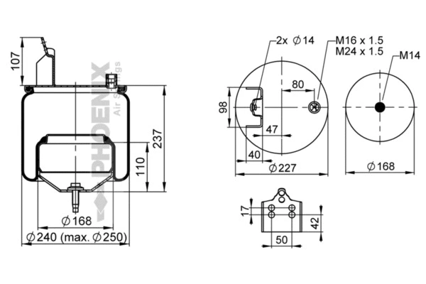 Bellow, air suspension (1 DF 17 C-1)