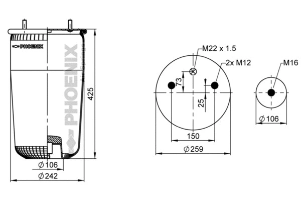 Bellow, air suspension (1 DK 21 K)