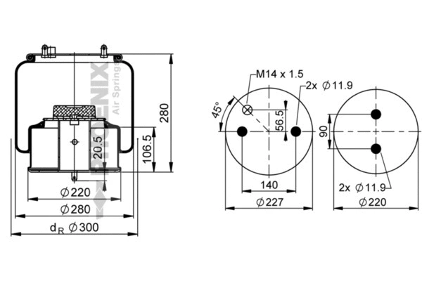 Bellow, air suspension (1 DF 20 C-1)
