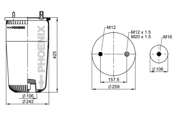 Bellow, air suspension (1 DK 21 K-3)