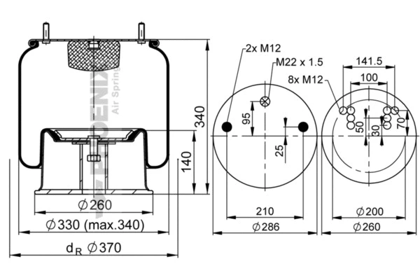 Bellow, air suspension (1 D 28 A-13)