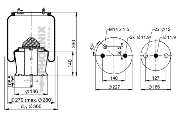 Bellow, air suspension (1 DF 20 A-3)