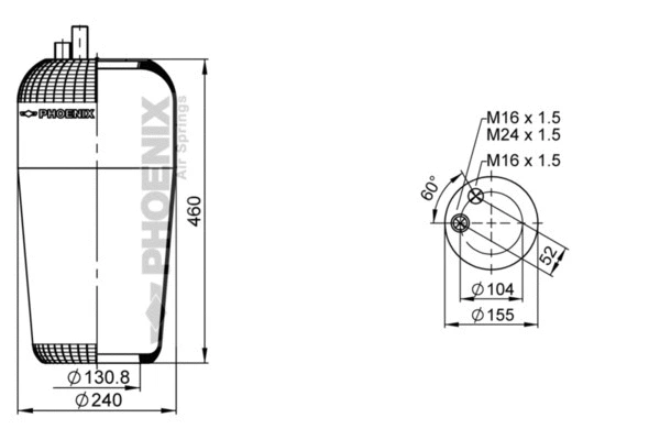 Bellow, air suspension (1 KF 21-2 NP)