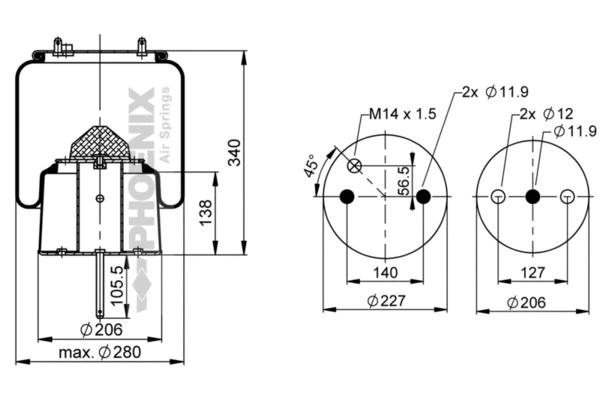 Bellow, air suspension (1 DF 20 A-2)