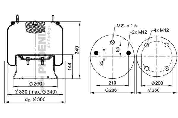 Bellow, air suspension (1 D 28 A-12)