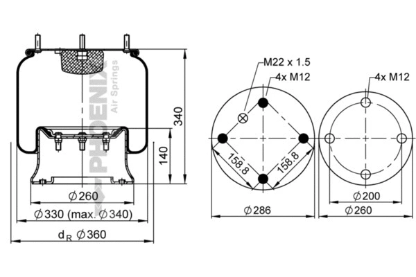 Bellow, air suspension (1 D 28 A-2)