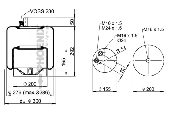 Bellow, air suspension (1 KF 21-2)