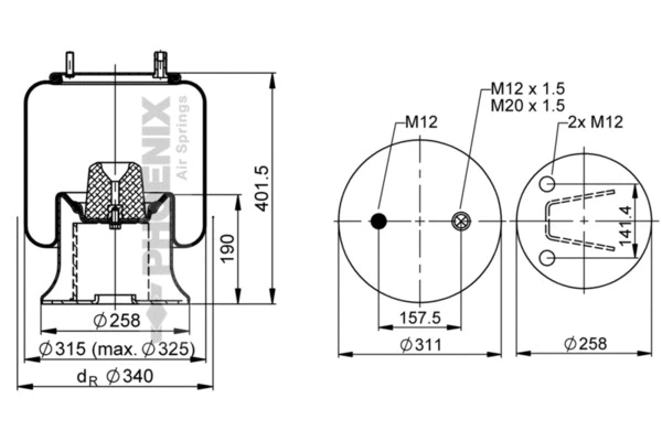 Bellow, air suspension (1 DK 23 L-25)