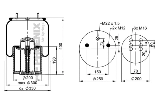 Bellow, air suspension (1 DK 21-2)