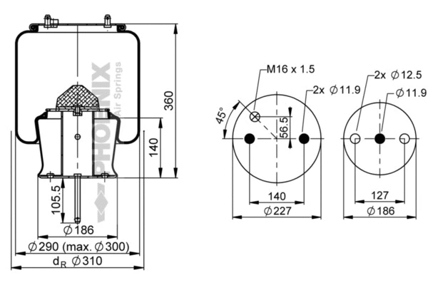 Bellow, air suspension (1 DF 20 A-5)