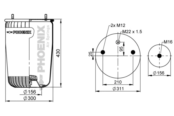 Bellow, air suspension (1 DK 32 K)