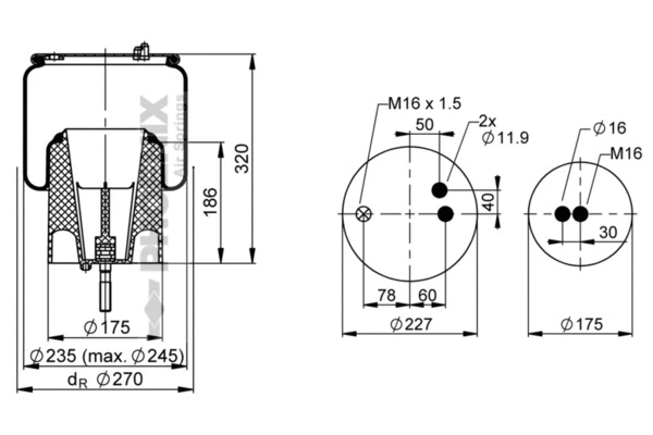 Bellow, air suspension (1 DF 17 B-2)