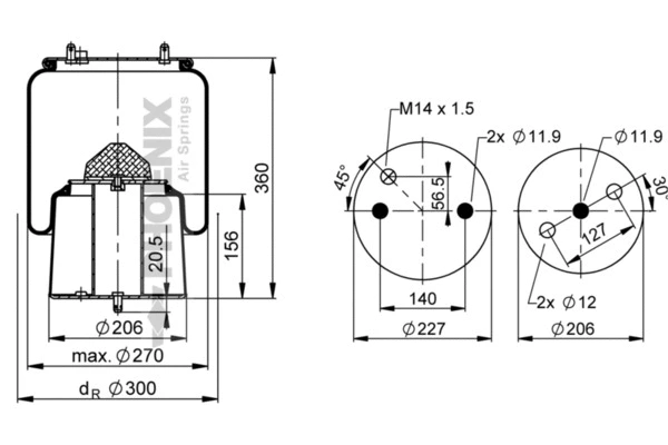 Bellow, air suspension (1 DF 20 A-4)