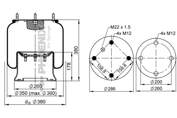 Bellow, air suspension (1 D 28 B-2)