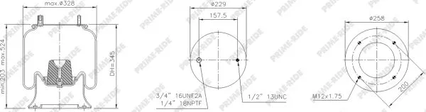 Bellow, air suspension (1R12-716)