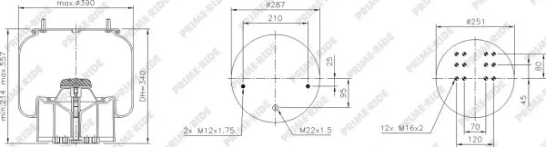 Bellow, air suspension (1R14-757)