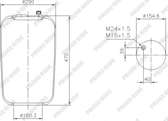 Bellow, air suspension (9569)