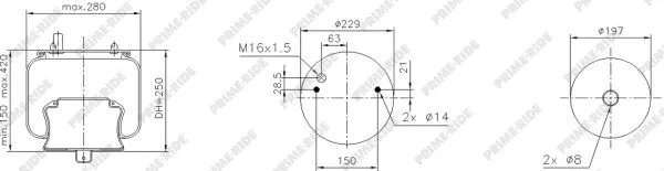 Bellow, air suspension (1R11-890)