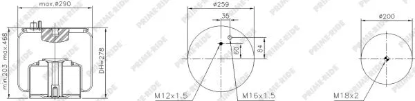 Bellow, air suspension (1R11-861)