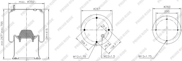 Bellow, air suspension (1R14-758)