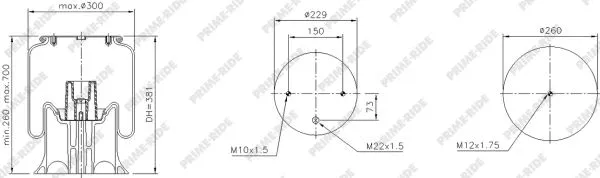 Bellow, air suspension (1R12-749)