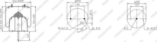 Bellow, air suspension (1R11-830)