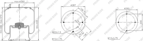 Bellow, air suspension (1R14-705)