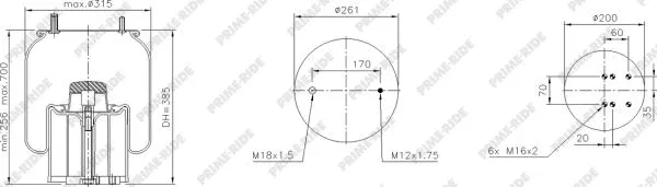 Bellow, air suspension (1R11-883)