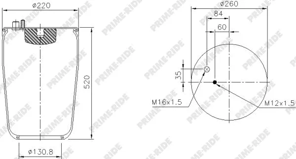 Bellow, air suspension (1R11-804)
