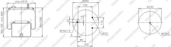 Bellow, air suspension (1R12-712)