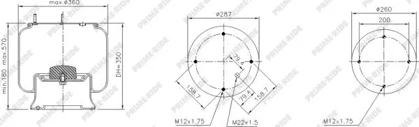 Bellow, air suspension (1R14-716)