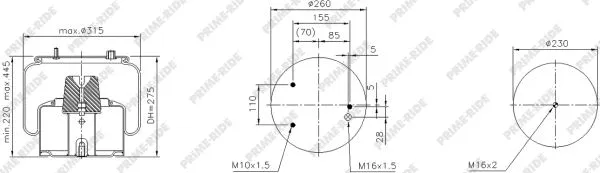 Bellow, air suspension (1R12-768)