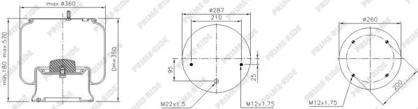 Bellow, air suspension (1R14-730)