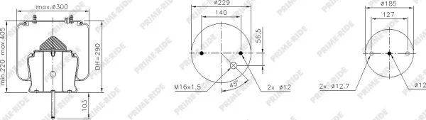 Bellow, air suspension (1R11-834)