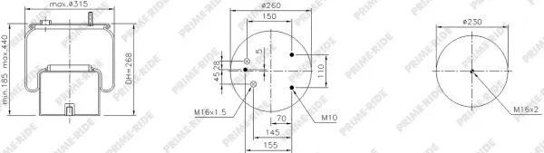Bellow, air suspension (1R12-711)