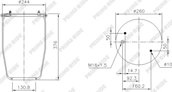 Bellow, air suspension (1R12-826)