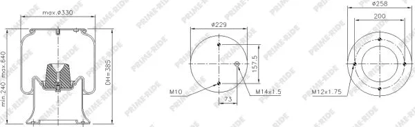 Bellow, air suspension (1R12-713)