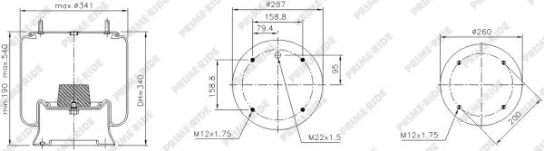 Bellow, air suspension (1R14-824)