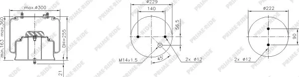 Bellow, air suspension (1R11-833)