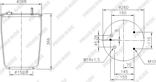 Bellow, air suspension (1R12-710)