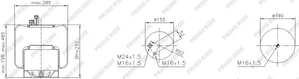 Bellow, air suspension (9563)