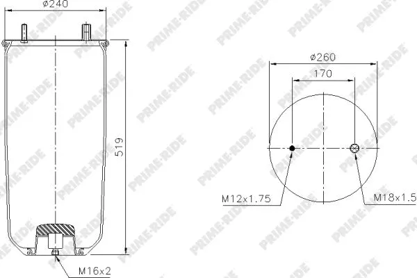 Bellow, air suspension (1R11-802)
