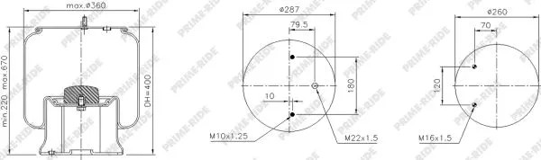 Bellow, air suspension (1R14-706)