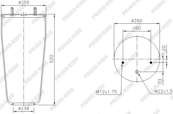 Bellow, air suspension (1R11-711)