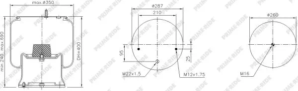Bellow, air suspension (1R14-815)