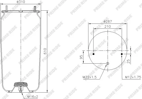 Bellow, air suspension (1R14-700)