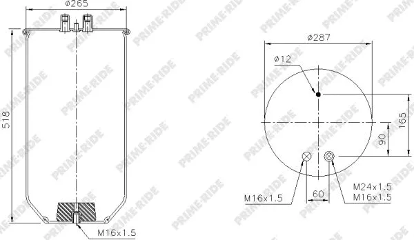 Bellow, air suspension (1R13-715)