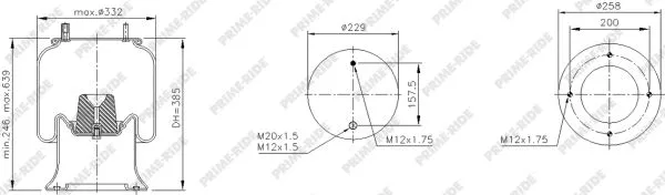 Bellow, air suspension (1R12-701)