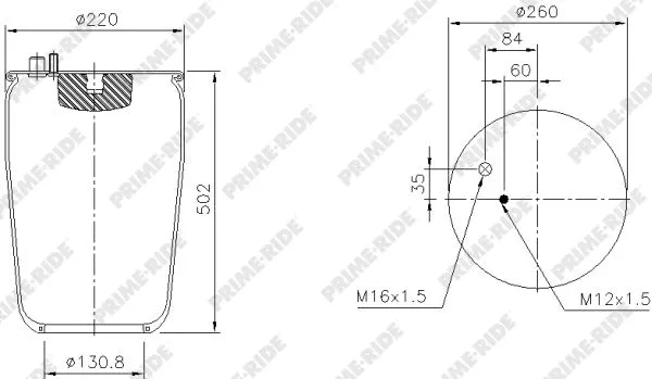 Bellow, air suspension (1R11-820)