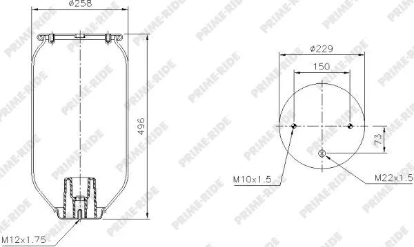 Bellow, air suspension (1R12-748)